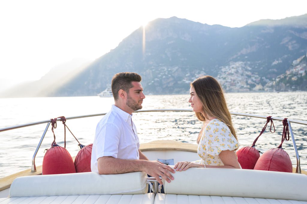 Wedding Proposal on Boat in Positano