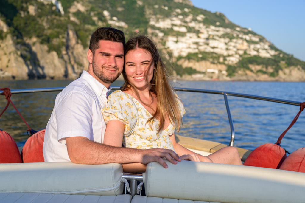 Wedding Proposal on Boat in Positano
