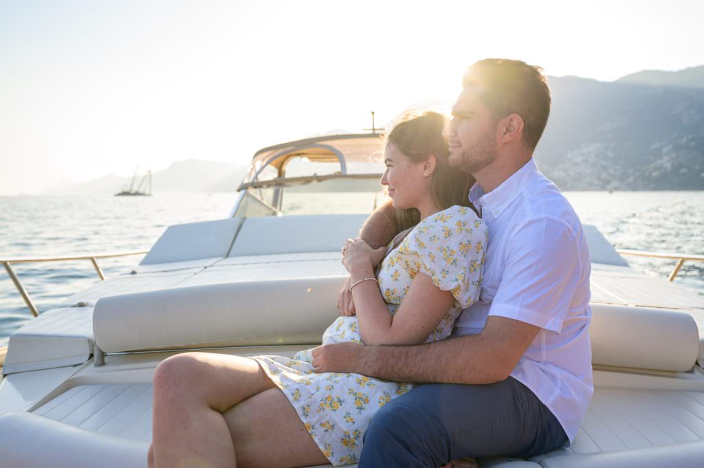 Wedding Proposal on Boat in Positano