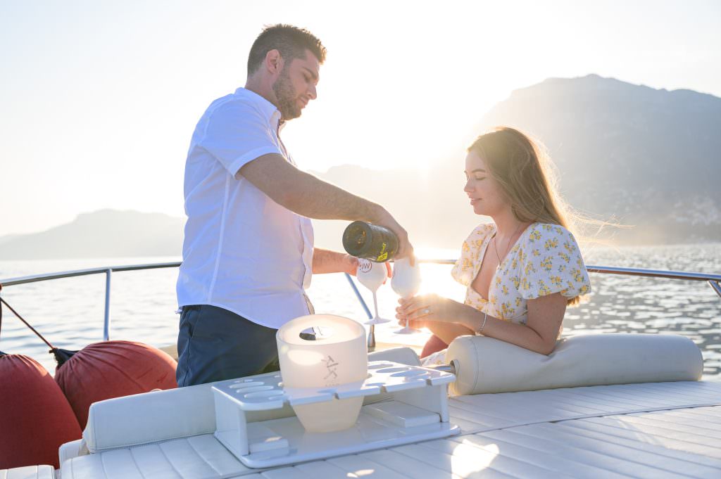Wedding Proposal on Boat in Positano
