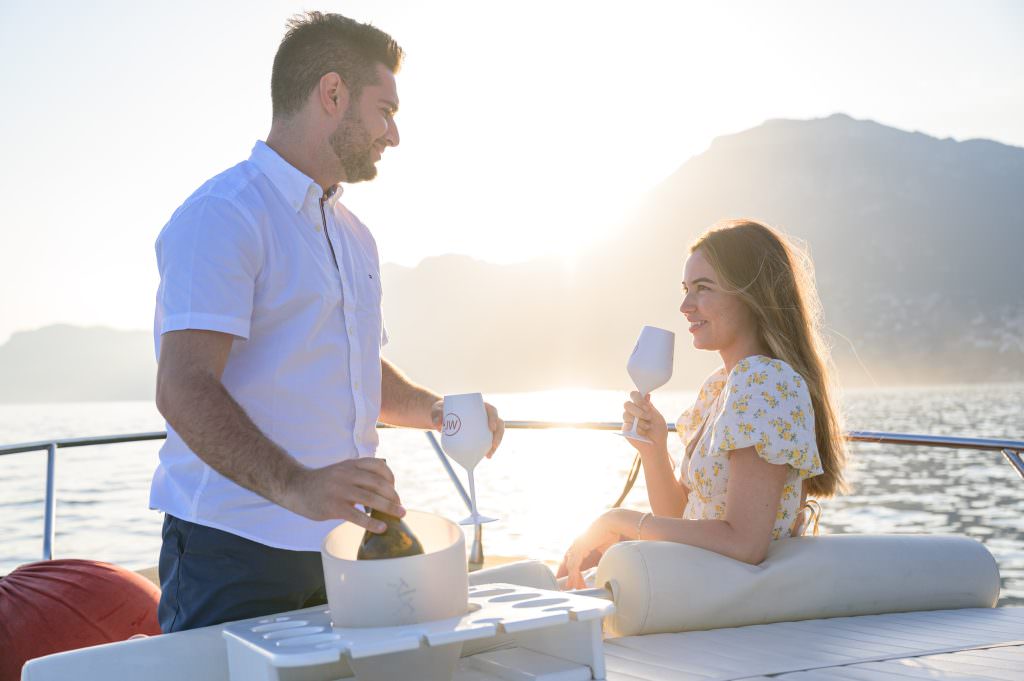 Wedding Proposal on Boat in Positano