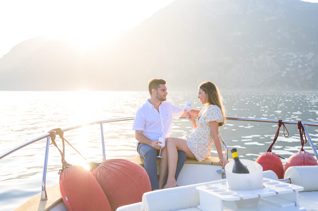 Wedding Proposal on Boat in Positano