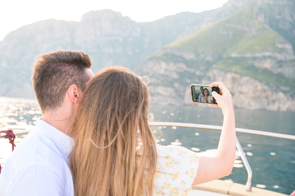 Wedding Proposal on Boat in Positano