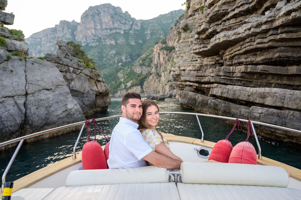 Wedding Proposal on Boat in Positano