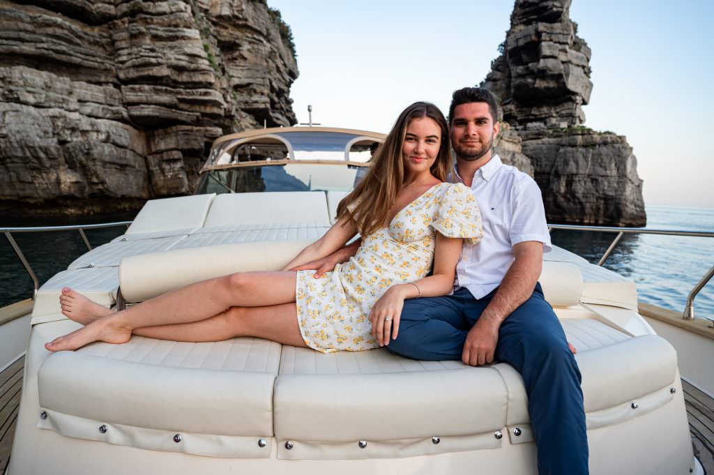 Wedding Proposal on Boat in Positano