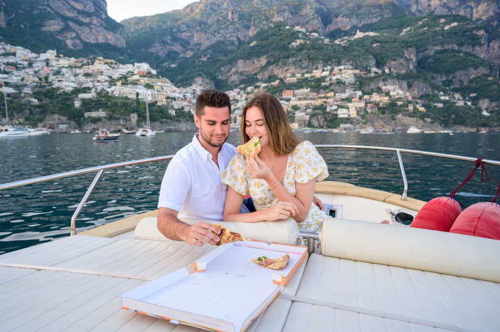 Wedding Proposal on Boat in Positano