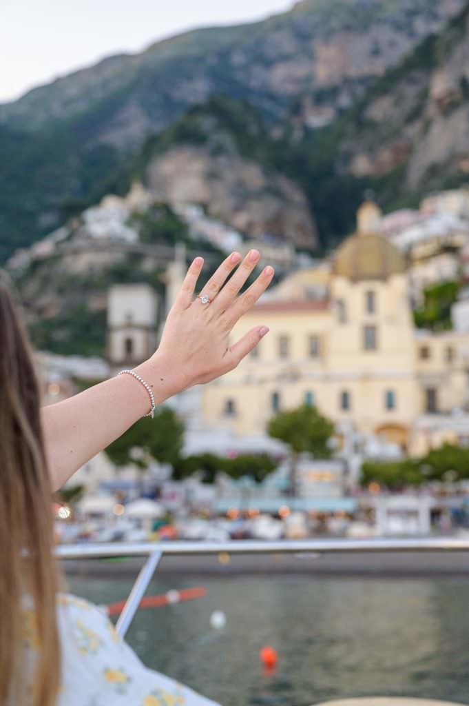 Wedding Proposal on Boat in Positano