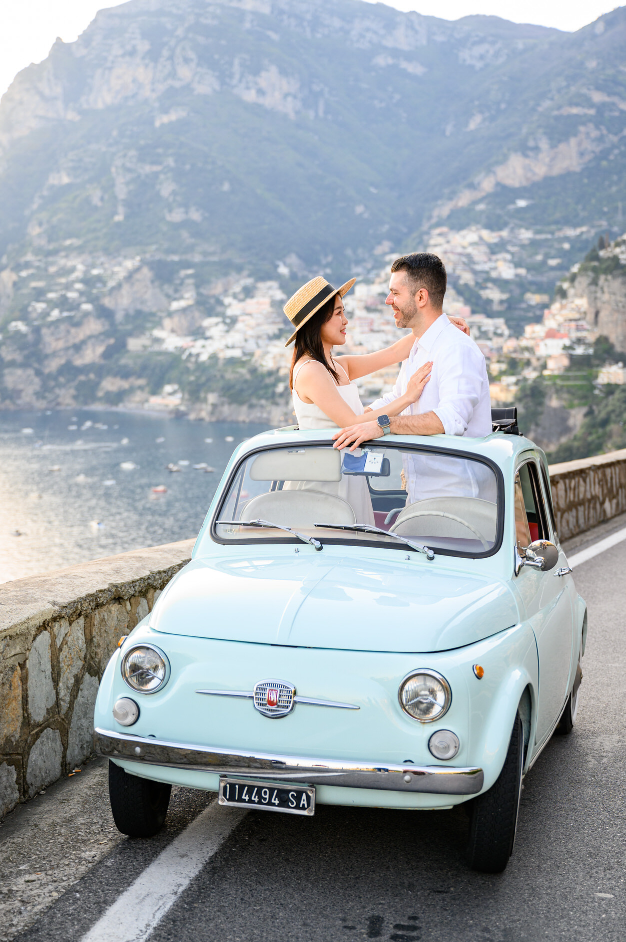 vintage car photo positano