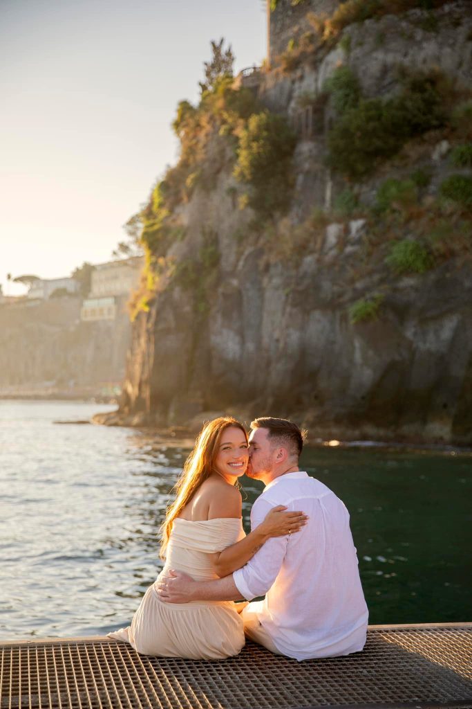 dreamy engagement at sunrise in sorrento