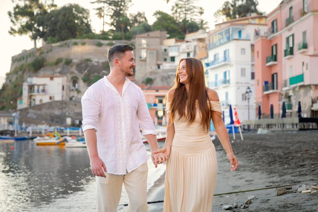 engagement photo sorrento beach sunrise