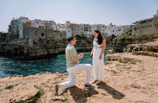 Surprise proposal in Polignano a Mare