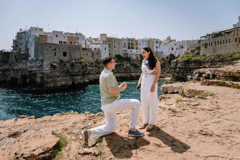 Surprise proposal in Polignano a Mare